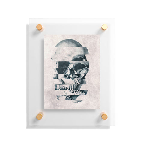 Ali Gulec Glitch Skull Mono Floating Acrylic Print