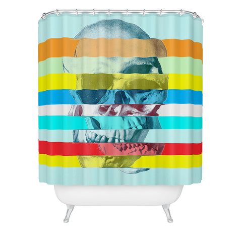 Ali Gulec Glitch Skull Shower Curtain