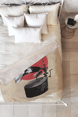 Ali Gulec Gramophone Fleece Throw Blanket