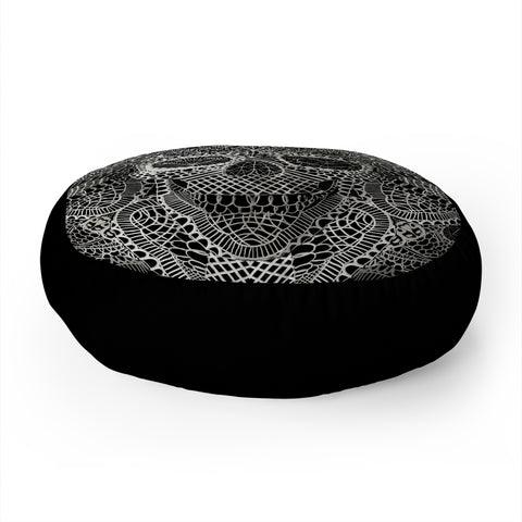 Ali Gulec Lace Skull Floor Pillow Round