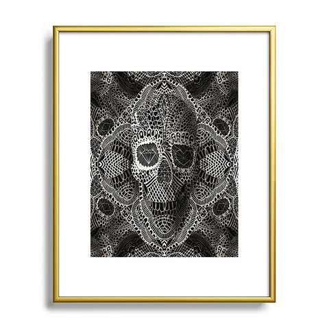Ali Gulec Lace Skull Metal Framed Art Print