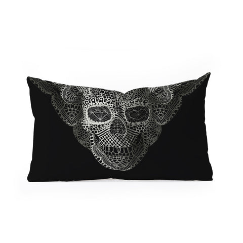 Ali Gulec Lace Skull Oblong Throw Pillow