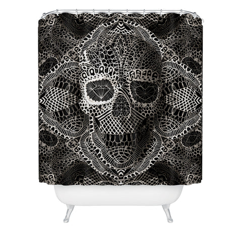 Ali Gulec Lace Skull Shower Curtain