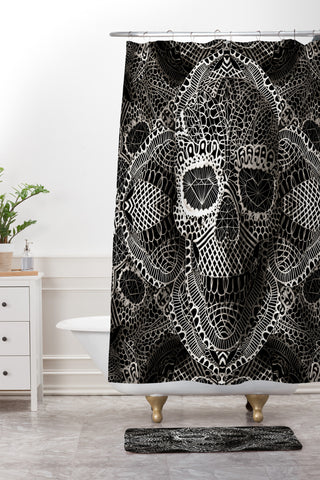 Ali Gulec Lace Skull Shower Curtain And Mat