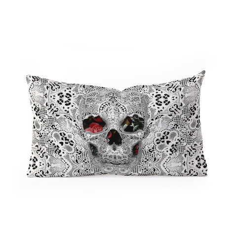 Ali Gulec Light Lace Skull Oblong Throw Pillow