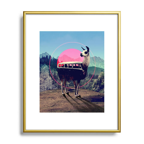 Ali Gulec Llama Van Metal Framed Art Print