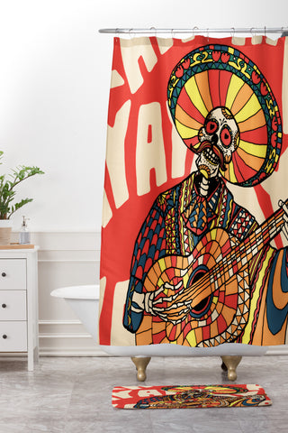 Ali Gulec Mariachi Shower Curtain And Mat