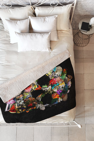 Ali Gulec New Fragile Skull Fleece Throw Blanket