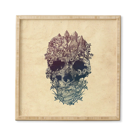 Ali Gulec Skull Floral Framed Wall Art