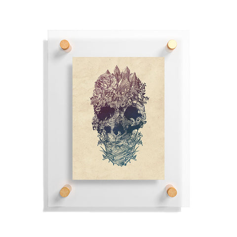 Ali Gulec Skull Floral Floating Acrylic Print