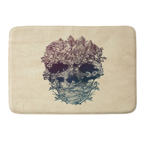 Ali Gulec Skull Floral Memory Foam Bath Mat