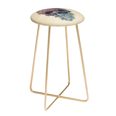 Ali Gulec Skull Floral Counter Stool