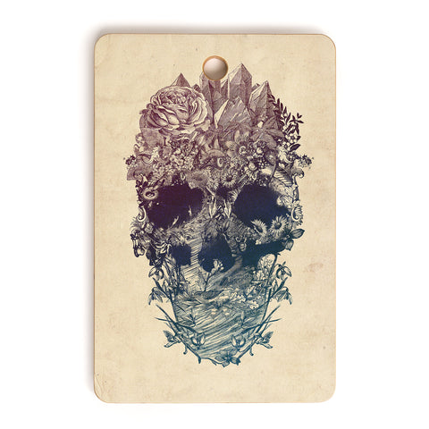 Ali Gulec Skull Floral Cutting Board Rectangle