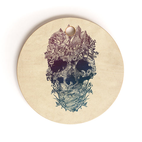 Ali Gulec Skull Floral Cutting Board Round