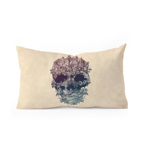 Ali Gulec Skull Floral Oblong Throw Pillow