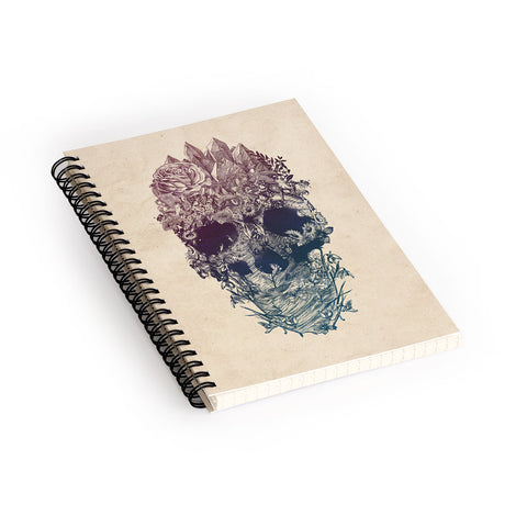 Ali Gulec Skull Floral Spiral Notebook