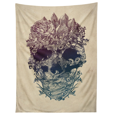 Ali Gulec Skull Floral Tapestry