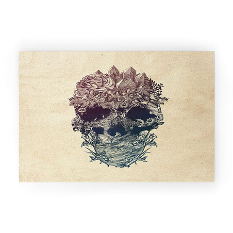 Ali Gulec Skull Floral Welcome Mat