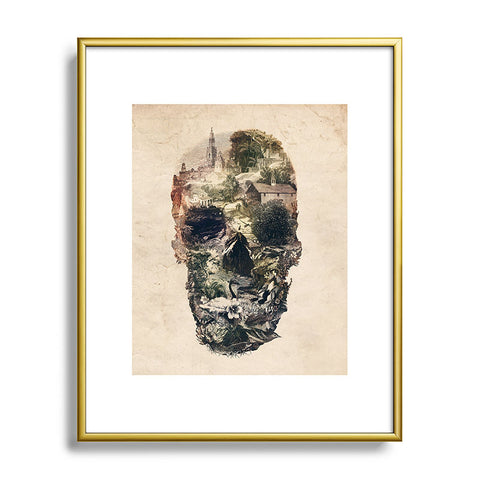 Ali Gulec Skull Town Metal Framed Art Print