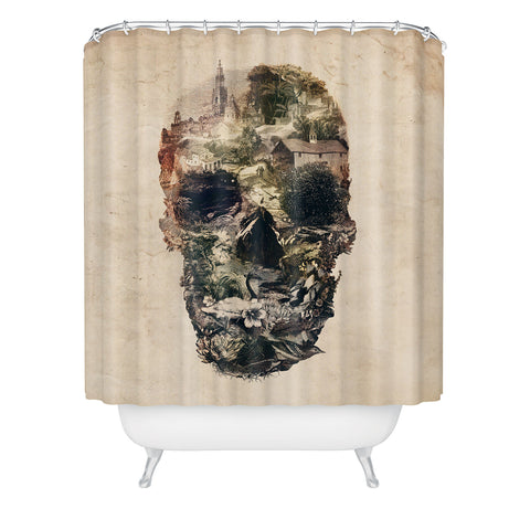 Ali Gulec Skull Town Shower Curtain