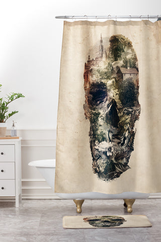 Ali Gulec Skull Town Shower Curtain And Mat