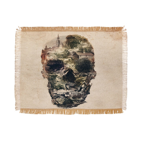Ali Gulec Skull Town Throw Blanket