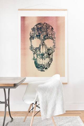 Ali Gulec Skull Vintage Art Print And Hanger