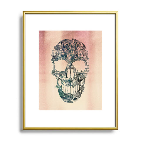 Ali Gulec Skull Vintage Metal Framed Art Print