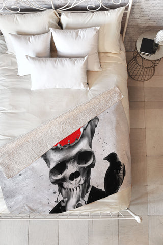 Ali Gulec Splash Skull Fleece Throw Blanket