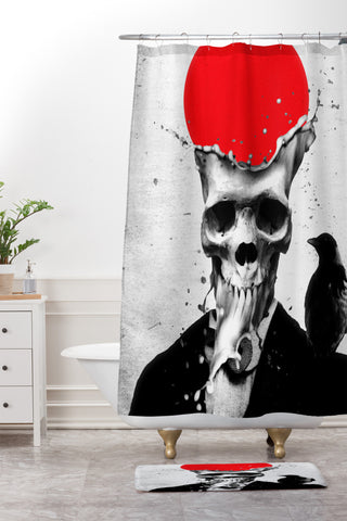 Ali Gulec Splash Skull Shower Curtain And Mat