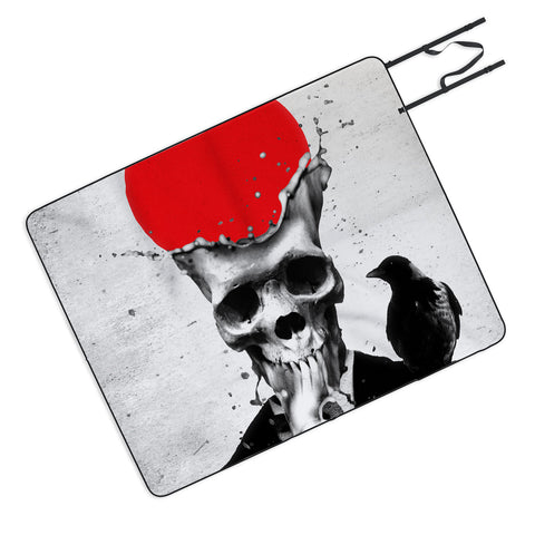 Ali Gulec Splash Skull Picnic Blanket