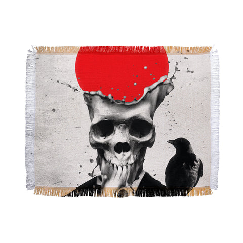 Ali Gulec Splash Skull Throw Blanket