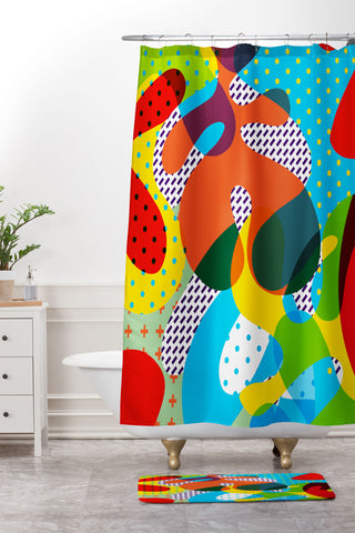 Ali Gulec Very Funny Pattern Shower Curtain And Mat