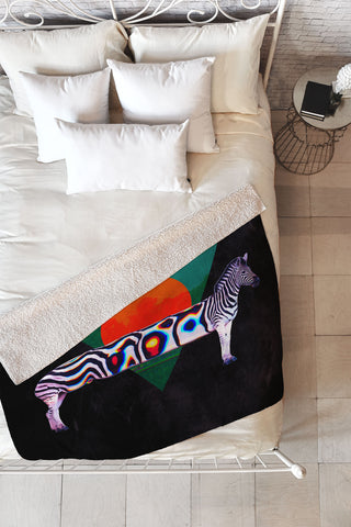 Ali Gulec Zebra Distorted Fleece Throw Blanket