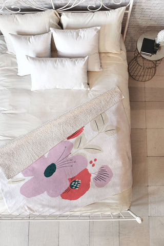 Alice Rebecca Potter Earthy Bouquet Fleece Throw Blanket