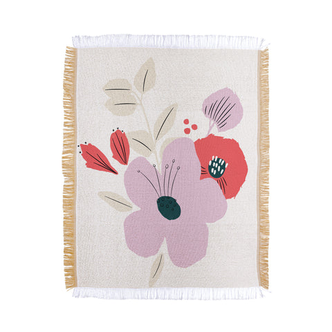Alice Rebecca Potter Earthy Bouquet Throw Blanket