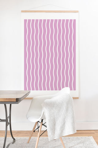Alice Rebecca Potter Pink Wave Form Art Print And Hanger