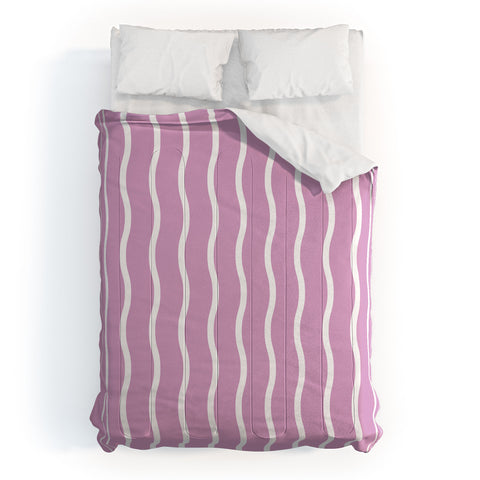 Alice Rebecca Potter Pink Wave Form Comforter