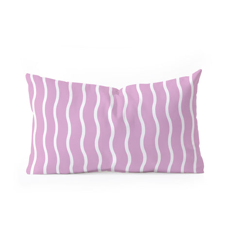 Alice Rebecca Potter Pink Wave Form Oblong Throw Pillow