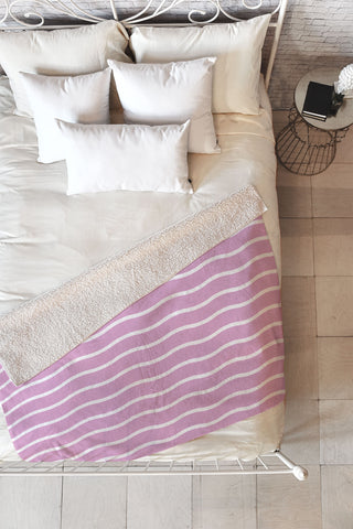 Alice Rebecca Potter Pink Wave Form Fleece Throw Blanket