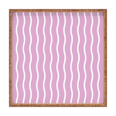 Alice Rebecca Potter Pink Wave Form Square Tray