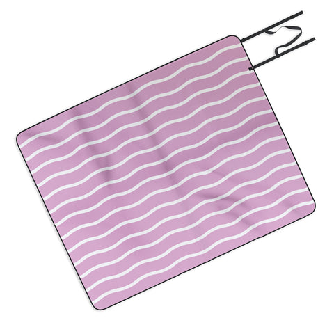 Alice Rebecca Potter Pink Wave Form Picnic Blanket