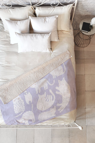 Alice Rebecca Potter Purrfect Day Fleece Throw Blanket