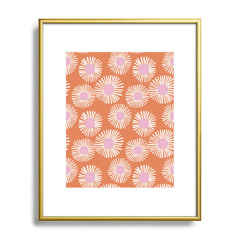 Alice Rebecca Potter Terracotta Daisy Metal Framed Art Print