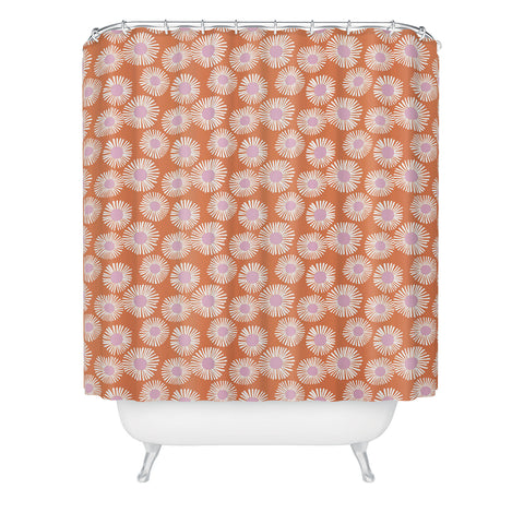 Alice Rebecca Potter Terracotta Daisy Shower Curtain