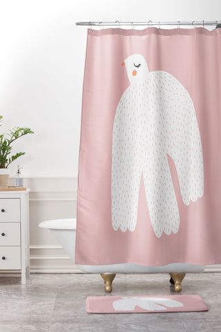 Alice Rebecca Potter White Dove Shower Curtain And Mat