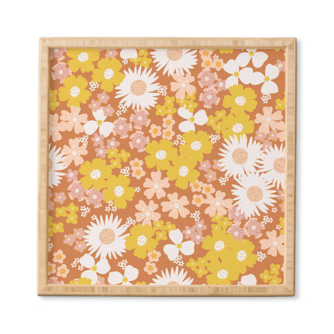 Alice Rebecca Potter Wildflower Retro Ditsy Flower Framed Wall Art