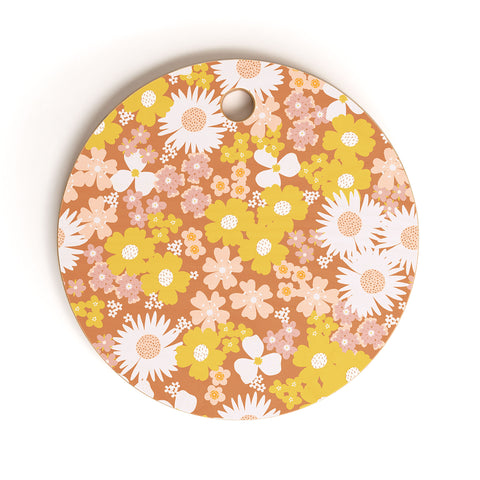 Alice Rebecca Potter Wildflower Retro Ditsy Flower Cutting Board Round