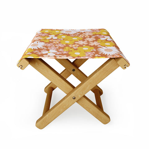 Alice Rebecca Potter Wildflower Retro Ditsy Flower Folding Stool