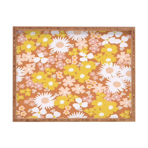 Alice Rebecca Potter Wildflower Retro Ditsy Flower Rectangular Tray